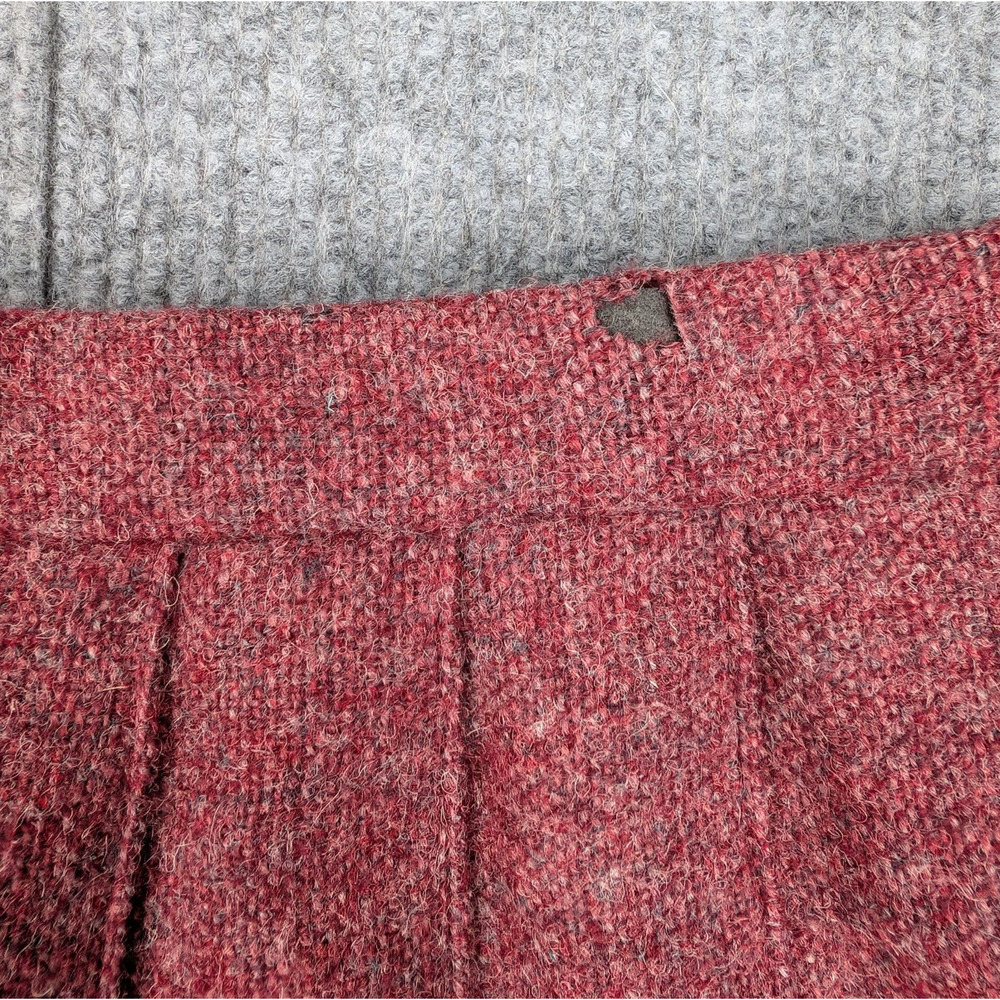 Edinburg Woollen Mill Skirt Suit Set Women 10 3 Piece Vintage Red Pleated Retro - Picture 2 of 16
